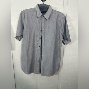 London Fog Men’s Gray and White Short Sleeve Size Medium EUC